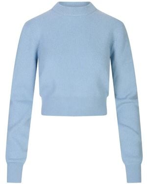 Malo Rib-Knit Mock-Neck Jumper - Blue