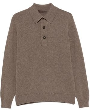 FILIPPO DE LAURENTIIS Button-Down Polo Shirt - Brown
