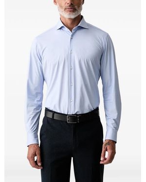 Joop! Camisa Con Cuello Italiano - Azul