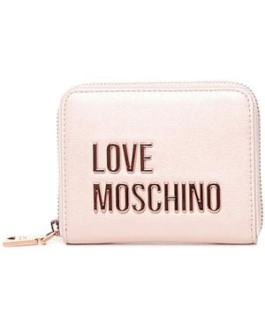 Love Moschino Logo-Plaque Zip-Fastening Purse - Pink