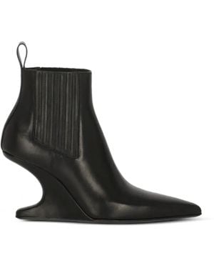 Rick Owens Cantilever Leather Heeled Chelsea Boots - Black