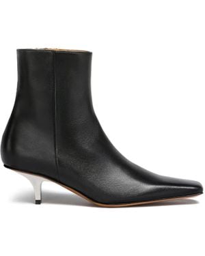 Marni Heeled Leather Ankle Boots - Black