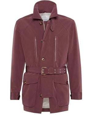 Brunello Cucinelli Belted Safari Jacket - Purple