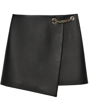 John Richmond Chain-Detail Leather Shorts - Black
