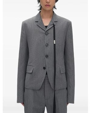 Ann Demeulemeester Chaqueta Reinier a rayas diplomáticas - Gris