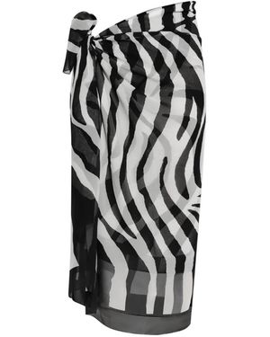 Balmain Pareo Con Estampado De Cebra - Negro