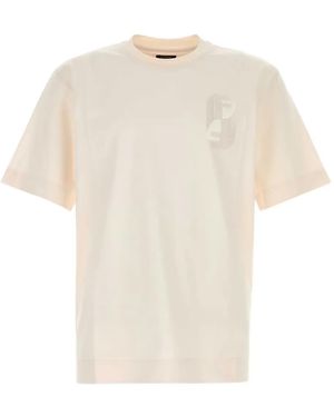 Fendi T-Shirt mit Logo-Stickerei - Weiß