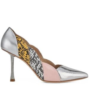 Kat Maconie Escarpins Divina Festonnés À Effet Peau De Serpent - White
