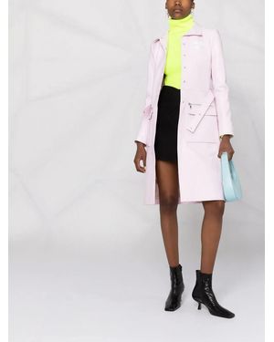 Courreges ロゴアップリケ トレンチコート - ピンク