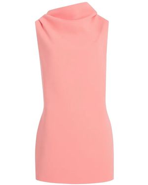 KHAITE Astor Draped Cowl-Neck Mini Dress - Pink