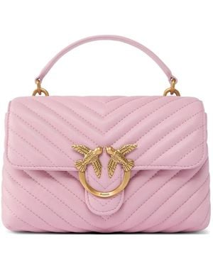 Pinko Borsa Tote Lady Love Mini Con Motivo Chevron - Rosa