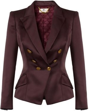 Elisabetta Franchi Double-Breasted Blazer - Purple