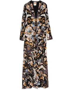 FARM Rio Snake Garden Floral-Print Dress - Black