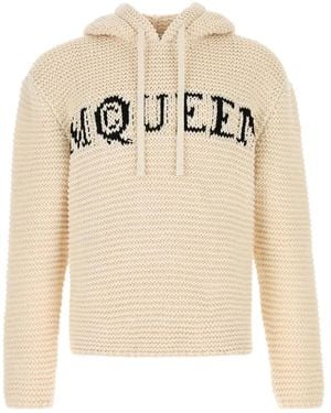 McQueen Mcqueenロゴ クロップド フーディ - ナチュラル
