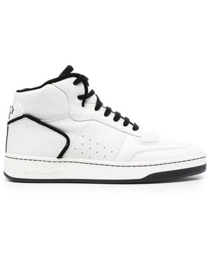 Saint Laurent Sl/80 ミッドトップ スニーカー(スムース&グレインレザー) - ホワイト