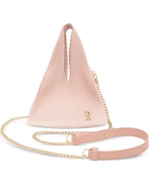 Repeat Cashmere Petite Hobo Pleated Tote Bag - Pink
