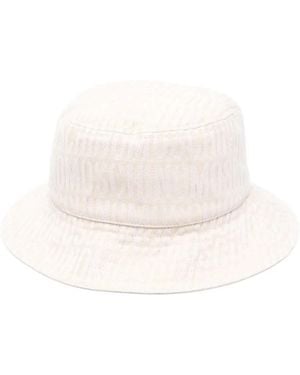 Moschino Embroidered-Logo Bucket Hat - White
