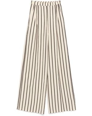 forte_forte Striped Palazzo Trousers - White