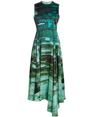 ROKSANDA Abito Midi Asimmetrico Tera - Verde