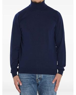 John Smedley Cherwell Ribbed Turtleneck Sweater - ブルー