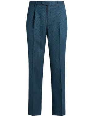 Etro Motif Embroidery Pants - Blue