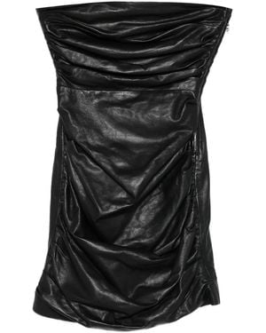 Amiri シャーリング レザーミニドレス - ブラック