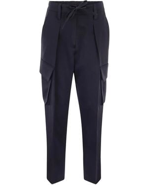 Brunello Cucinelli Drawstring-Fastening Cargo Trousers - Blue