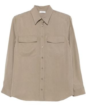 Peserico Buttoned Long-Sleeve Shirt - Natural