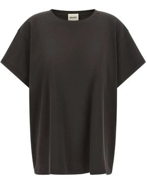 KHAITE Winsley Dropped-Shoulder Cotton T-Shirt - Black