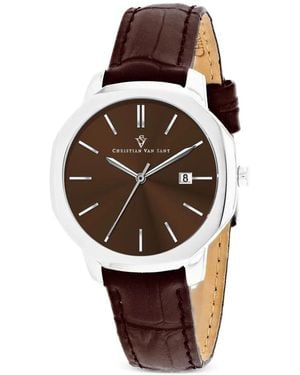 Christian Van Sant Octave Slim 37Mm Watch - Brown