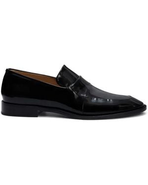 Jil Sander Mocassins En Cuir À Bout Rond - Black