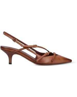 Miu Miu Buckled Slingback Court Shoes - Brown