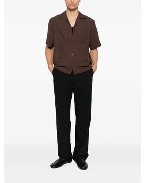 Jonathan Simkhai Short-Sleeve Camp-Collar Shirt - Black
