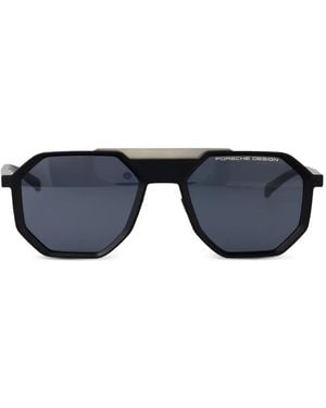 Porsche Design Geometric-Frame Sunglasses - Blue