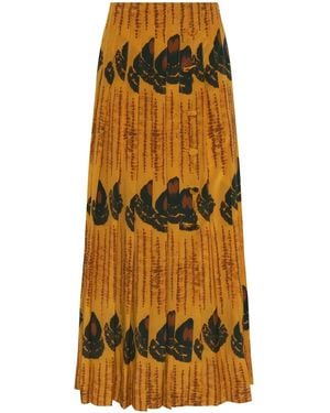 Altuzarra Patterned Pleated Skirt - Yellow