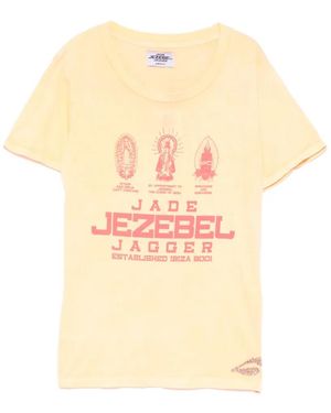 Jade Jagger T-Shirt Met Logoprint - Wit