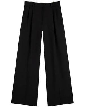 Tommy Hilfiger Pleated Wide-Leg Trousers - Black