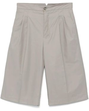 Ami Paris Shorts Met Plooidetail - Grijs