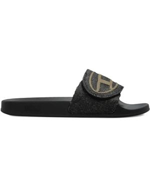 DIESEL Sa-Bloop Strap Logo Slides - Black