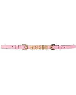 Moschino Logo Plaque Chain Belt - Pink