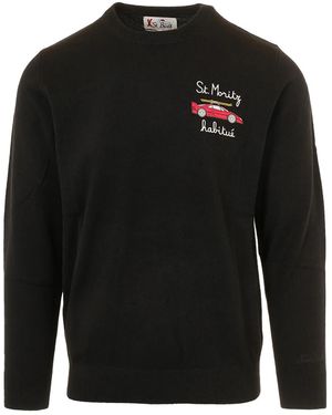 MC2 Saint Barth Heron Embroidered Jumper - Black