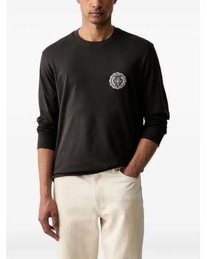 ARMANI EXCHANGE Long-Sleeved Cotton T-Shirt - Black