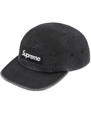Supreme Washed Chino Twill Camp Cap - Black