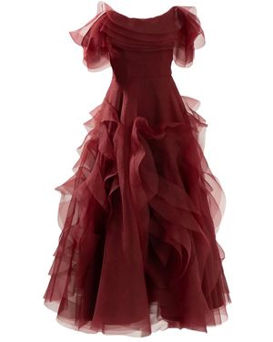 Ana Radu Off-Shoulder Midi Dress - Red