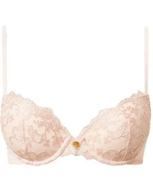 Twinset Embroidered Tulle Push-Up Bra - Pink