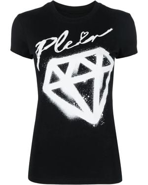 Philipp Plein Graffiti Logo-Print T-Shirt - Black