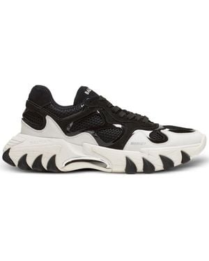 Balmain Logo Leather Trainers - Black