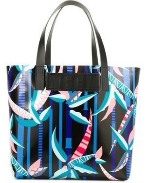 MSGM Graphic Print Tote - Blue