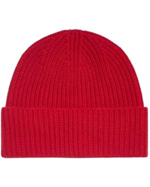 Bompard Axel Ribbed-Knit Cashmere Beanie Hat - Red