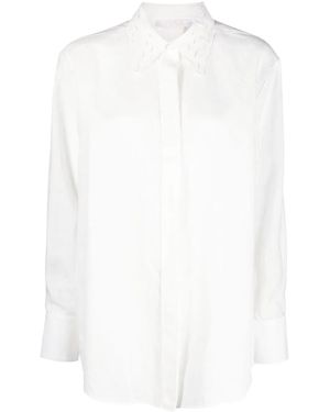 Chloé Broderie Anglaise Linen Shirt - White
